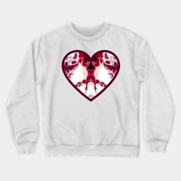 Red/White Paint Pour Heart Crewneck Sweatshirt by Designs_by_KC